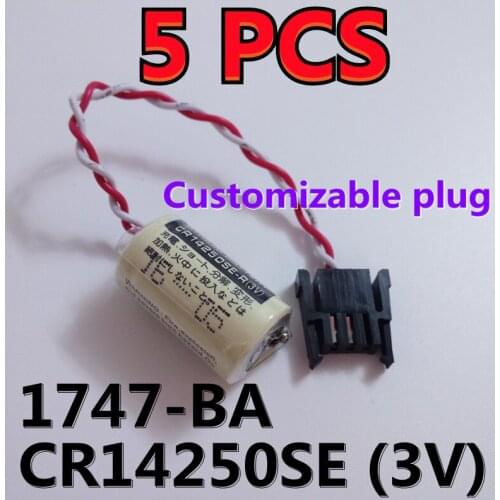 5 PACK HOT NEW PLC Industrial Control For SANYO CR14250SE CR14250 14250 3V Lithium Battery With Black Plug 1747-BA