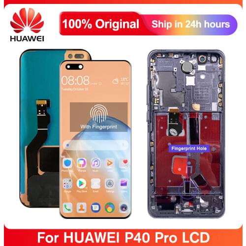 6.58'' Original Screen For HUAWEI P40 Pro LCD Display Touch Screen Digitizer Assembly With Frame For Huawei P40Pro ELS-NX9