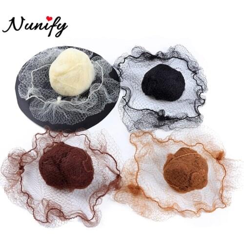 Black Big 36 42 46Inch Nylon Hair Net For Wigs Hair Bundles Wigs Closure Frontal Cover Net Invisible Hairnet Beige Brown 60Pcs