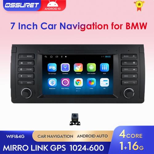 Android 10 Autoradio Car GPS Navigation Radio for BMW 5 Series E39 X5 E53 M5 E38 Stereo Multimedia Player SWC Wifi Canbus Screen