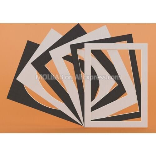 White/Black 16 inch Photo Mats Rectangle/A4/Oval/Square/Circle Paperboard Mounts For Picture Frame Passe-Partout Decor 12PCS/Lot