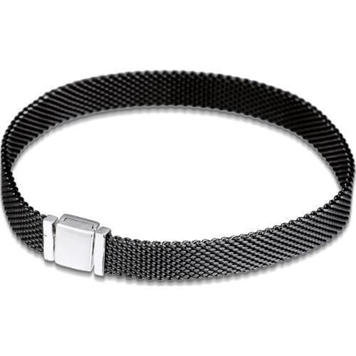 CKK Bracelet Reflexions Oxidised Mesh Bracelets For Women Men Pulseira Feminina Masculina Pulseras Mujer moda 2019 Silver 925