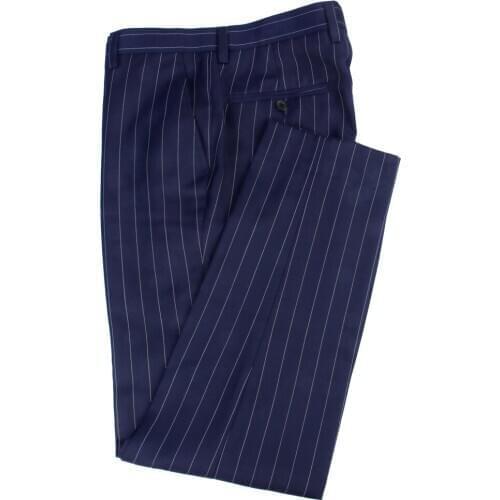 2021 Navy Chalk Striped Trousers For Men Custom Made MenS Dress Pants Summer Slim Fit Elegant Fashion Man Trousers Pantalon