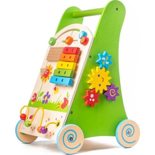 Childrens walker multifunctional wooden trolley bebe learning to walk Parent-child play house stroller toy gifts for baby