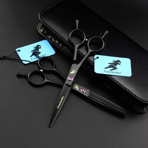 Freelander 6 inch Left Handed Hair Scissors Cutting /Thinning Hairdressers Scissors Titanium Salon Shears Tools for a Barber