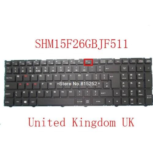 Laptop Keyboard For Shuttle SHM15F26GBJF511 82R-15A030-4066 15F2JF51GBL-A United Kingdom UK Black Without Frame No Backlit film
