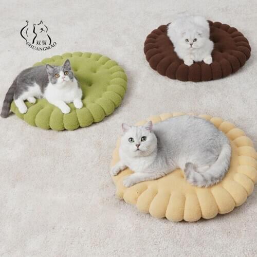 Kitten Pet Cat Bed Sofa Mat Washable Warm Cats House Beds for Small Medium Bulldog Outdoor Kennel Cotton Water Wash Supplies