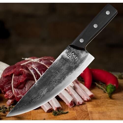Handmade Forged Butcher Slaughter Boning Knives with Ebony Handle Meat Cleaver Forged Steel Chef Knives Kitchen Cooking Tool