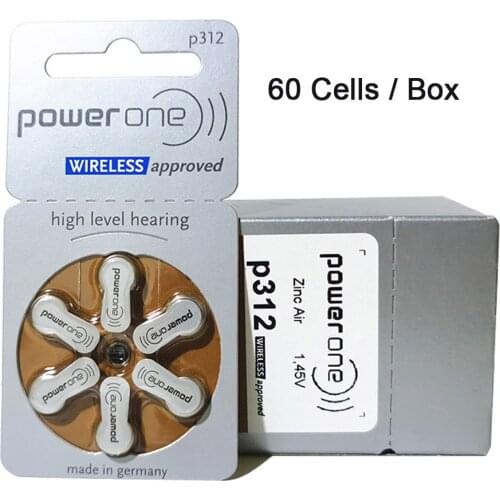 Powerone Zinc Air Hearing Aid Batteries for ITC CIC 312 312A A312 PR41 Hearing Aid Battery