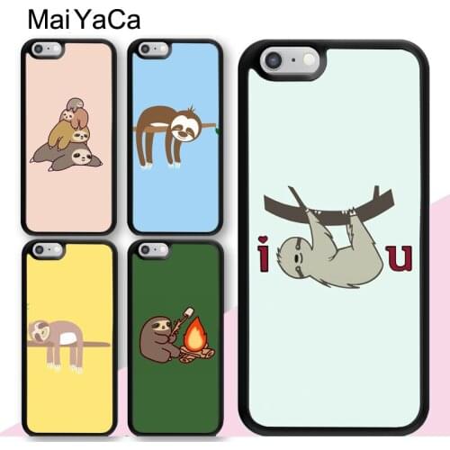 MaiYaCa Kawaii Cute Sloth Skin Case For iPhone XS Max XR X 12 mini 11 Pro Max SE 2020 6S 7 8 Plus 5S Cover Coque