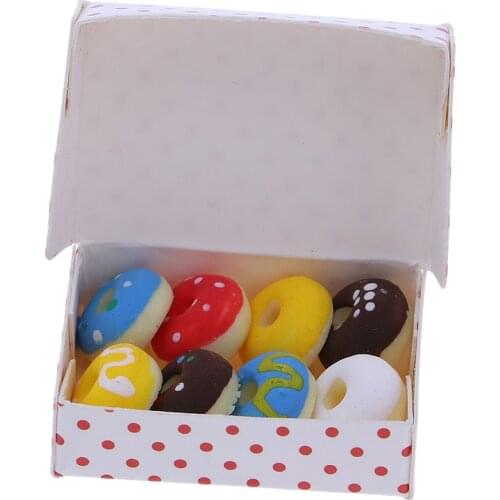 12th Miniature Doughnut Box Mini Model For Dollhouse Table Decoration