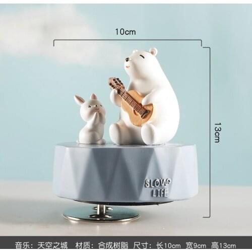 Movement Kit Clockwork animal music box resin Decorative boxes musical housings rotating Christmas caja musical Mom gift EH50MB