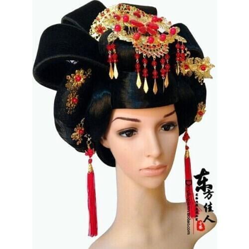 2014 New Design Tang Empress Hair Set Hair Wig or Hair Accessory or Full Set (wig + accessories) 3 Options Choose Freely