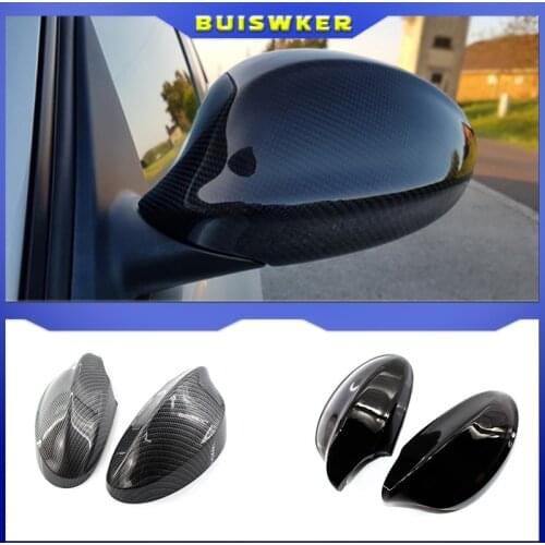 NEW Car Rear-View Side Mirror Cover For BMW 1 3 Series E81 E82 E87 E88 E90 E91 E92 E93 Carbon fiber pattern Replacement Covers