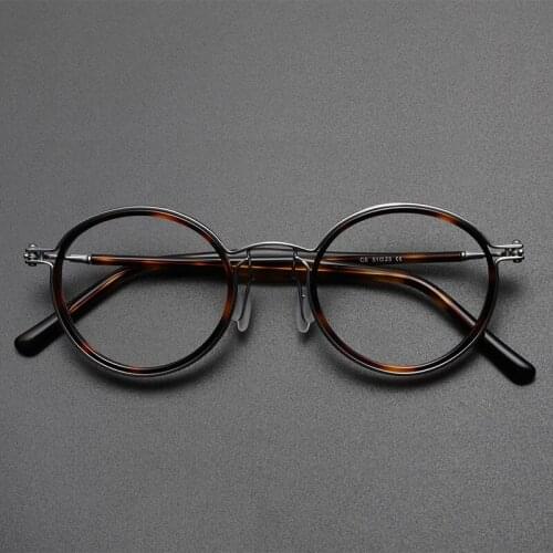 Vintage glasses frame men Classic Retro titanium round optical eyeglasses Myopia Reading prescription women eyewear