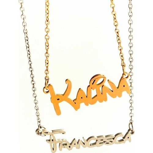 Personalized Name Necklace For Women Custom Cartoon Character Name Pendant Necklace Stainless Steel Mouse Letter Necklace