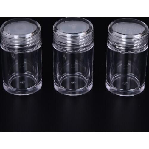10g Plastic Empty Loose Powder Pot With Sieve Cosmetic Makeup Jar Container Handheld Portable Sifter With Clear Cap