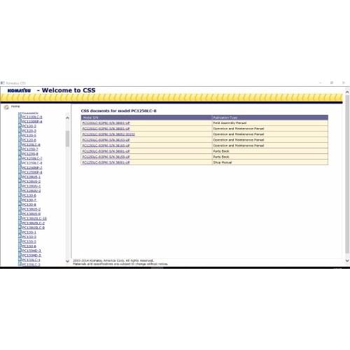 KOMATSU CSS 2014 FULL SET MANUAL