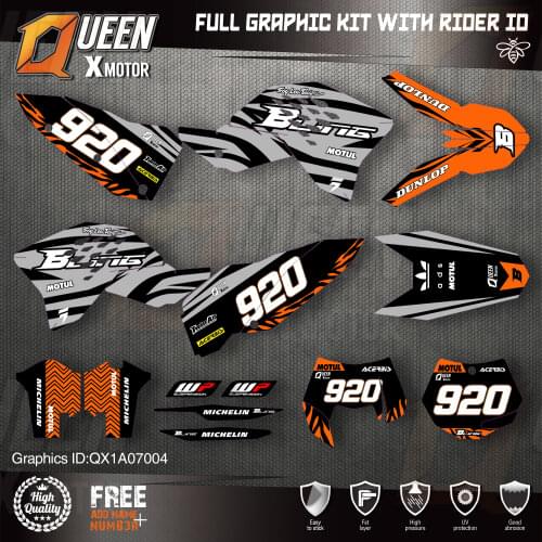 QUEEN X MOTOR Custom Team Graphics Decals Stickers Kit For KTM 2007-2010 SX SXF , 2008-2011 EXC XC-W EXC-F 004