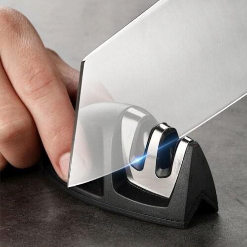 Manual Knife Sharpener Kit Non-slip 2-StageTungsten Steel Ceramic Non-Slip Kitchen Chef Knife Scissors afiladores de cuchillos