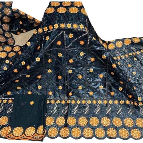 SJ Lace 2021 New Arrival 5Yards African Bazin riche Lace Fabric Embroidery French Tulle Lace Nigeria Material h3-28