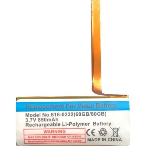 850mAh Replacement Battery For iPod 5th Video 60GB 80GB iPod Classic 6th 80GB 160GB Thick For iPod Classic 7th 80GB+Tool Kit