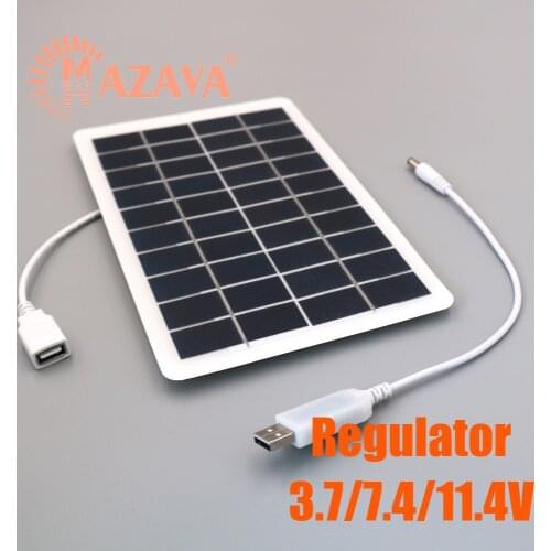 1Pcs Solar Panel 5V 5W USB Output 3.7V 7.4V 11.1V Solar Controller Outdoor Battery Charger Solar Cell 18650