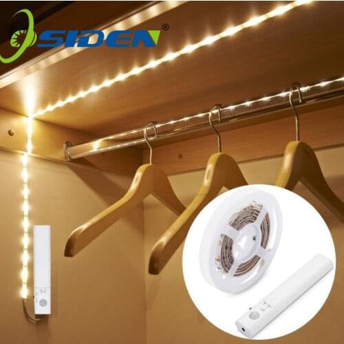 1M 2M 5M Wardrobe light strip PIR Motion sensor Night light Bed Cabinet Stairs light lamp Battery Powered Kitchen Cabinet Light