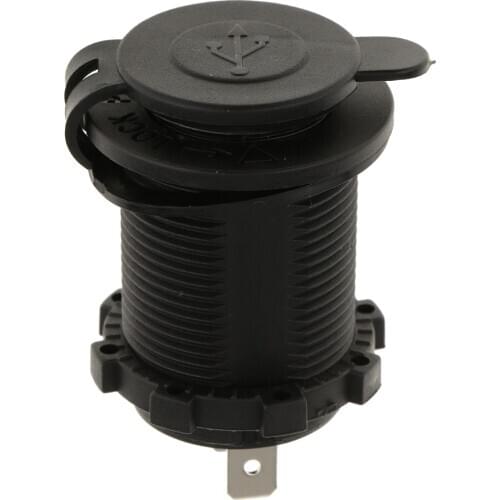 Universal Car Charger USB Vehicle DC12V-38V Waterproof Dual USB Charger 2 Port Power Socket 5V Outlet with Cover