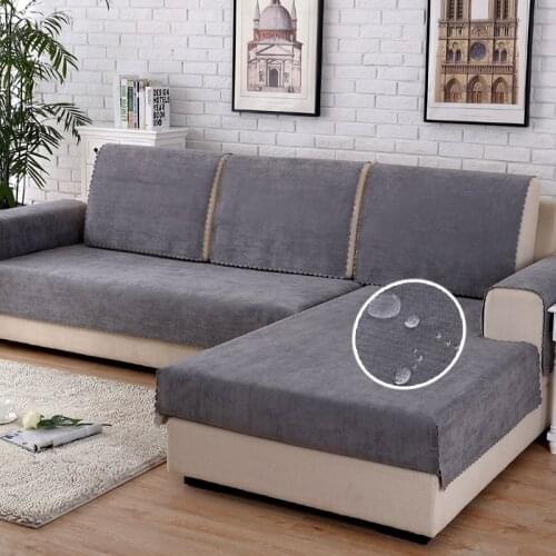 Waterproof Sofa Cover Pet Dog Kids Protector Mat Solid Color Polyester Non-slip Sofa Towel Slipcover Sofa Covers for Living Room