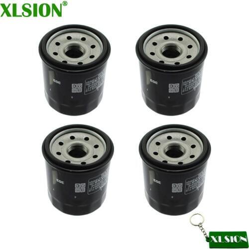 XLSION 4pcs Oil Filter For Polaris 308 49 63 Yamaha 3FV-13440-20 5GH-13440-30 5GH-13440-10 Kawasaki 16097-0004