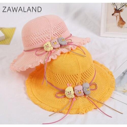 Zawaland New Cartoon Children Caps Outdoor Sun Hat Foldable Beach Hat Girls Cute Casual Caps Baby Summer Sunscreen Sun Hats