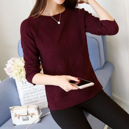 2019 New Autumn Winter Cashmere Knitted Sweater Women Long Sleeve Casual Sweater And Pullover Female Jumper Pull Femme Top M271