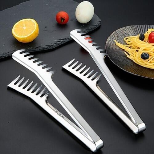 1PCS Comb-shaped Food Tongs Multifunctional BBQ Salad Spaghetti Clip Kitchen Tool Kitchen Cooking Food Tong