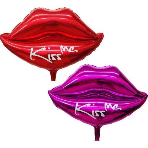 10pcs/lot Red Lips Balloons Kiss Me Foil Balloons Valentines Day Wedding Decoration Inflatable Toys Helium Balloon