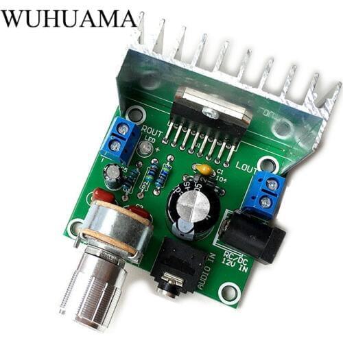 DC12V TDA7297 Rev A Low Noise mini home Power Audio Amplifier Board 2*15W Dual-Channel Digital AUX Stereo high SNR Cooling fin