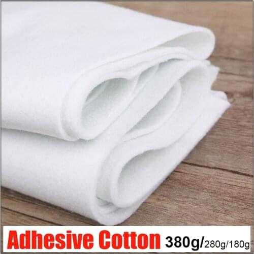 180g/280g/380g Single Glue Adhesive Cotton Batting Fusible Felt Interlining For Purse DIY Projects Patchwork Wadding Craft Tela