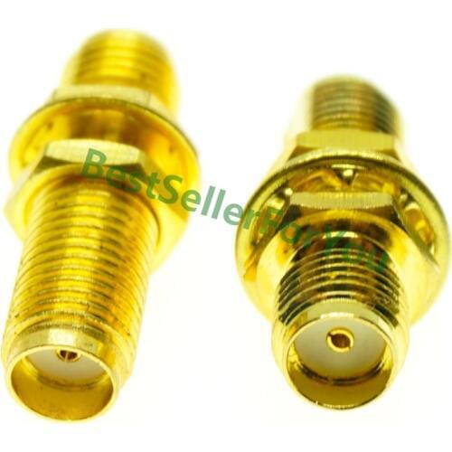 1x Adapter SMA female to SMA female Bulkhead Panel Mount RF Connector Straight