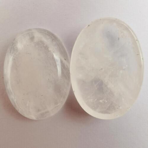 30x22MM Natural Clear Crystal Stone Bead Oval Cabochon CAB GEM Jewelry Making (2pcs/lot) H064