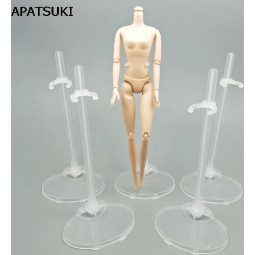 5pcs/lot Transparent Clear Color Dolls Toy Stand Support for Barbie Dolls Girls Prop Up Mannequin Model Display Holder