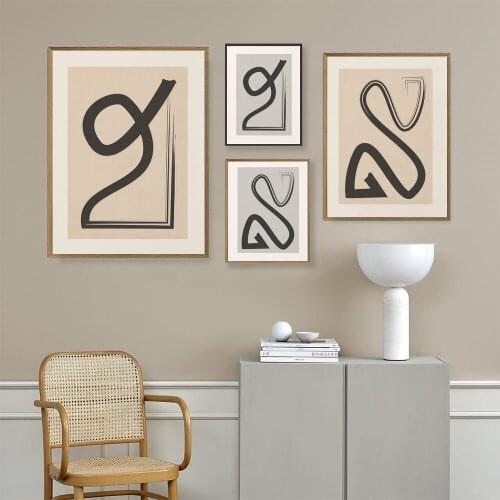 Abstract Line Art Poster Minimalist Canvas Painting Neutral Art Print Decorative Wall Picture For Living Room Home Décor