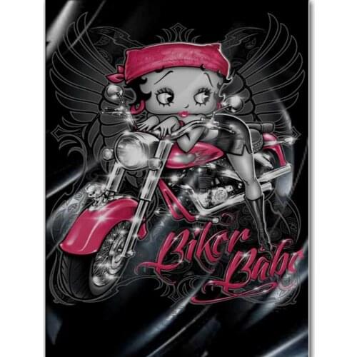 5D Betty doll motorcycle full diamond painting cross stitch kit art high quality portrait cartoon rhinestone embroidery mosaic