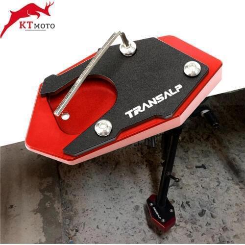 For TRANSALP 600 650 700 XLV 600 650 700 TRANSAL Motorcycle CNC Aluminum Kickstand Foot Side Stand Extension Pad Support Plate