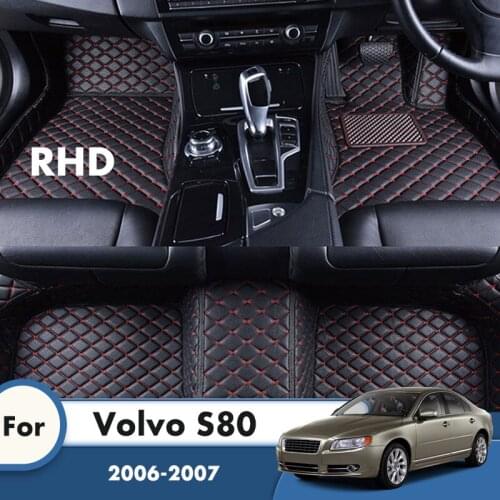 RHD Custom Car Floor Mats for Volvo S80 2007 2006 Styling Interiors Accessories Car Protect Custom Waterproof Decor Rugs Cover