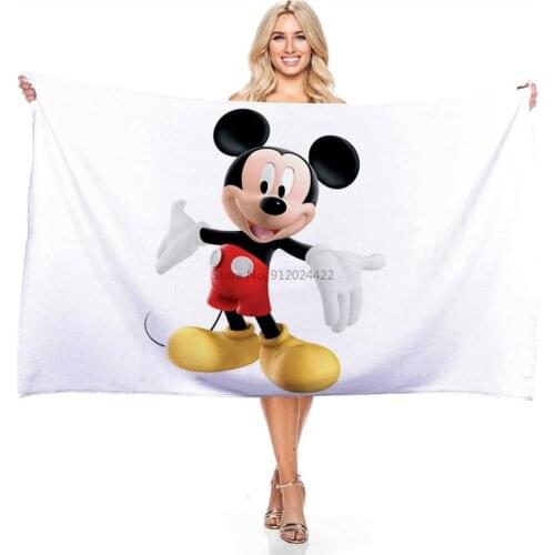 Disney Brand White Mickey Mouse Towel 3d Digital Printing Microfiber Bath Towel Adult Kids Outdoor Sports Camping Picnic Blanket