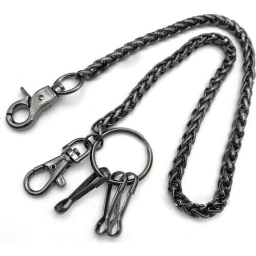 Black Metal Wallet Belt Chain Punk Hipster Pant Jean Key Chain Hip Hop Jewelry