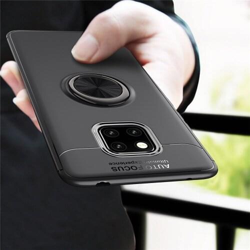 Huawei Mate20Pro Case Cover Silicon TPU Skin Magnetic Car Holder Ring Phone Case for Huawei Mate 20 Pro Cover Protector