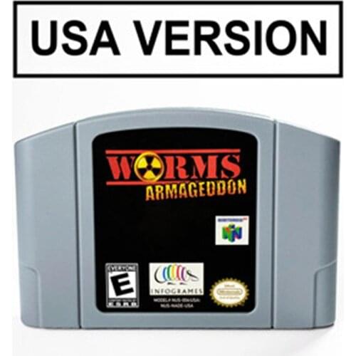 Worms Armageddon For 64 Bit Game Cartridge USA Version NTSC Format