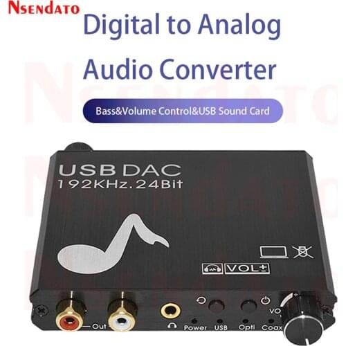 Digital to analog audio converter 192KHz 24Bit USB DAC SPDIF Opticals Toslink Coaxial L/R RCA 3.5 mm Adapter for PS3 PS4 xBox TV