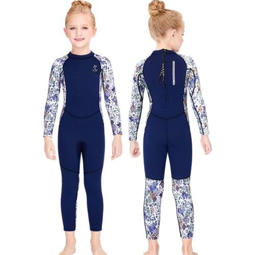 Wetsuit 2.5MM Neoprene Girls Windsurf Surf Children Rash Guard Swimming Clothes Bathing Suit Kitesurf Scuba Diving Kids Swimwear